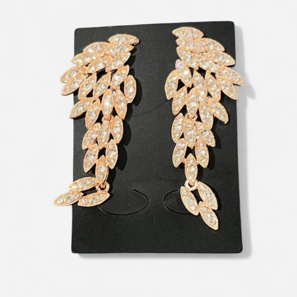 Radiant Angel Wing Dangle Earrings Rose Gold